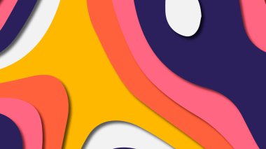 Kağıt Sanat karikatür soyut dalgalar. Kağıt arka plan bölmek. Modern origami tasarım şablonu. Kağıt arka plan kes. Soyut gerçekçi kağıt dekorasyon dokulu tasarımı için