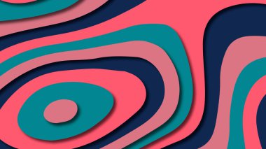 Kağıt Sanat karikatür soyut dalgalar. Kağıt arka plan bölmek. Modern origami tasarım şablonu. Kağıt arka plan kes. Soyut gerçekçi kağıt dekorasyon dokulu tasarımı için