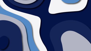 Kağıt Sanat karikatür soyut dalgalar. Kağıt arka plan bölmek. Modern origami tasarım şablonu. Kağıt arka plan kes. Soyut gerçekçi kağıt dekorasyon dokulu tasarımı için