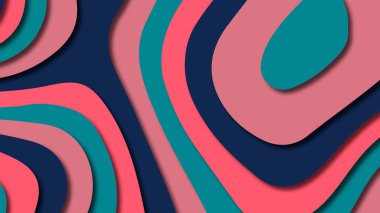 Kağıt Sanat karikatür soyut dalgalar. Kağıt arka plan bölmek. Modern origami tasarım şablonu. Kağıt arka plan kes. Soyut gerçekçi kağıt dekorasyon dokulu tasarımı için