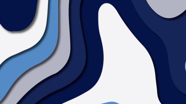 Kağıt Sanat karikatür soyut dalgalar. Kağıt arka plan bölmek. Modern origami tasarım şablonu. Kağıt arka plan kes. Soyut gerçekçi kağıt dekorasyon dokulu tasarımı için