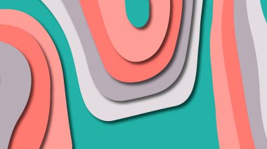 Kağıt Sanat karikatür soyut dalgalar. Kağıt arka plan bölmek. Modern origami tasarım şablonu. Kağıt arka plan kes. Soyut gerçekçi kağıt dekorasyon dokulu tasarımı için