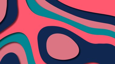 Kağıt Sanat karikatür soyut dalgalar. Kağıt arka plan bölmek. Modern origami tasarım şablonu. Kağıt arka plan kes. Soyut gerçekçi kağıt dekorasyon dokulu tasarımı için