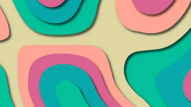 Kağıt Sanat karikatür soyut dalgalar. Kağıt arka plan bölmek. Modern origami tasarım şablonu. Kağıt arka plan kes. Soyut gerçekçi kağıt dekorasyon dokulu tasarımı için