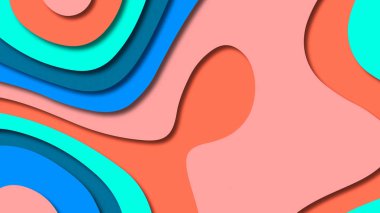 Kağıt Sanat karikatür soyut dalgalar. Kağıt arka plan bölmek. Modern origami tasarım şablonu. Kağıt arka plan kes. Soyut gerçekçi kağıt dekorasyon dokulu tasarımı için