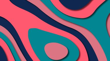 Kağıt Sanat karikatür soyut dalgalar. Kağıt arka plan bölmek. Modern origami tasarım şablonu. Kağıt arka plan kes. Soyut gerçekçi kağıt dekorasyon dokulu tasarımı için