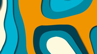 Kağıt Sanat karikatür soyut dalgalar. Kağıt arka plan bölmek. Modern origami tasarım şablonu. Kağıt arka plan kes. Soyut gerçekçi kağıt dekorasyon dokulu tasarımı için