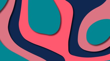 Kağıt Sanat karikatür soyut dalgalar. Kağıt arka plan bölmek. Modern origami tasarım şablonu. Kağıt arka plan kes. Soyut gerçekçi kağıt dekorasyon dokulu tasarımı için