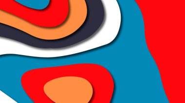 Kağıt Sanat karikatür soyut dalgalar. Kağıt arka plan bölmek. Modern origami tasarım şablonu. Kağıt arka plan kes. Soyut gerçekçi kağıt dekorasyon dokulu tasarımı için