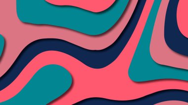 Kağıt Sanat karikatür soyut dalgalar. Kağıt arka plan bölmek. Modern origami tasarım şablonu. Kağıt arka plan kes. Soyut gerçekçi kağıt dekorasyon dokulu tasarımı için