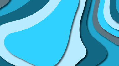 Kağıt Sanat karikatür soyut dalgalar. Kağıt arka plan bölmek. Modern origami tasarım şablonu. Kağıt arka plan kes. Soyut gerçekçi kağıt dekorasyon dokulu tasarımı için