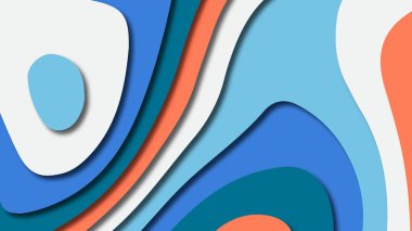 Kağıt Sanat karikatür soyut dalgalar. Kağıt arka plan bölmek. Modern origami tasarım şablonu. Kağıt arka plan kes. Soyut gerçekçi kağıt dekorasyon dokulu tasarımı için