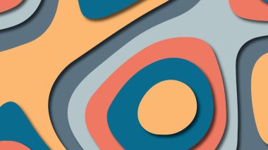 Kağıt Sanat karikatür soyut dalgalar. Kağıt arka plan bölmek. Modern origami tasarım şablonu. Kağıt arka plan kes. Soyut gerçekçi kağıt dekorasyon dokulu tasarımı için