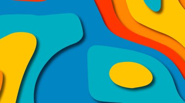 Kağıt Sanat karikatür soyut dalgalar. Kağıt arka plan bölmek. Modern origami tasarım şablonu. Kağıt arka plan kes. Soyut gerçekçi kağıt dekorasyon dokulu tasarımı için