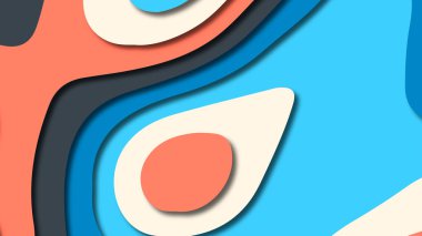 Kağıt Sanat karikatür soyut dalgalar. Kağıt arka plan bölmek. Modern origami tasarım şablonu. Kağıt arka plan kes. Soyut gerçekçi kağıt dekorasyon dokulu tasarımı için