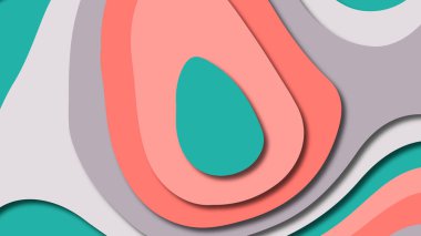 Kağıt Sanat karikatür soyut dalgalar. Kağıt arka plan bölmek. Modern origami tasarım şablonu. Kağıt arka plan kes. Soyut gerçekçi kağıt dekorasyon dokulu tasarımı için