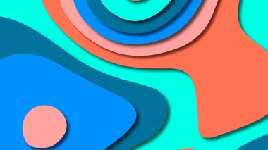 Kağıt Sanat karikatür soyut dalgalar. Kağıt arka plan bölmek. Modern origami tasarım şablonu. Kağıt arka plan kes. Soyut gerçekçi kağıt dekorasyon dokulu tasarımı için