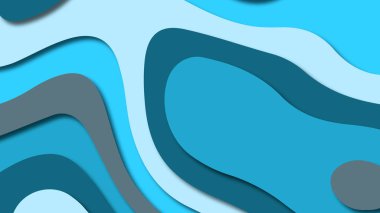 Kağıt Sanat karikatür soyut dalgalar. Kağıt arka plan bölmek. Modern origami tasarım şablonu. Kağıt arka plan kes. Soyut gerçekçi kağıt dekorasyon dokulu tasarımı için