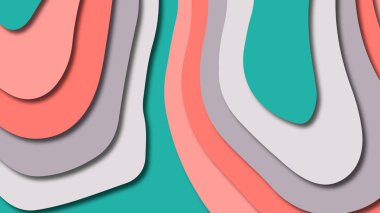 Kağıt Sanat karikatür soyut dalgalar. Kağıt arka plan bölmek. Modern origami tasarım şablonu. Kağıt arka plan kes. Soyut gerçekçi kağıt dekorasyon dokulu tasarımı için