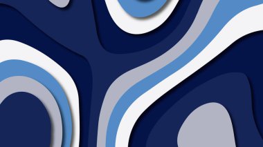 Kağıt Sanat karikatür soyut dalgalar. Kağıt arka plan bölmek. Modern origami tasarım şablonu. Kağıt arka plan kes. Soyut gerçekçi kağıt dekorasyon dokulu tasarımı için