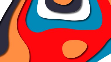 Kağıt Sanat karikatür soyut dalgalar. Kağıt arka plan bölmek. Modern origami tasarım şablonu. Kağıt arka plan kes. Soyut gerçekçi kağıt dekorasyon dokulu tasarımı için