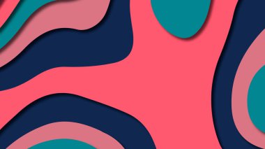 Kağıt Sanat karikatür soyut dalgalar. Kağıt arka plan bölmek. Modern origami tasarım şablonu. Kağıt arka plan kes. Soyut gerçekçi kağıt dekorasyon dokulu tasarımı için