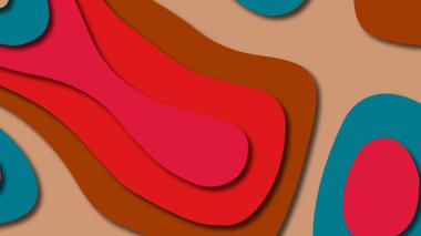 Kağıt Sanat karikatür soyut dalgalar. Kağıt arka plan bölmek. Modern origami tasarım şablonu. Kağıt arka plan kes. Soyut gerçekçi kağıt dekorasyon dokulu tasarımı için