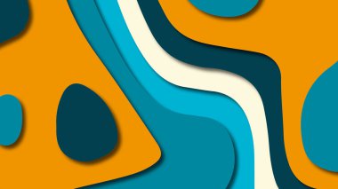 Kağıt Sanat karikatür soyut dalgalar. Kağıt arka plan bölmek. Modern origami tasarım şablonu. Kağıt arka plan kes. Soyut gerçekçi kağıt dekorasyon dokulu tasarımı için