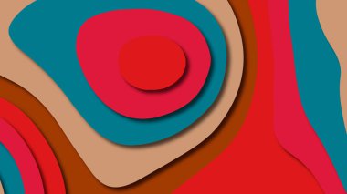 Kağıt Sanat karikatür soyut dalgalar. Kağıt arka plan bölmek. Modern origami tasarım şablonu. Kağıt arka plan kes. Soyut gerçekçi kağıt dekorasyon dokulu tasarımı için