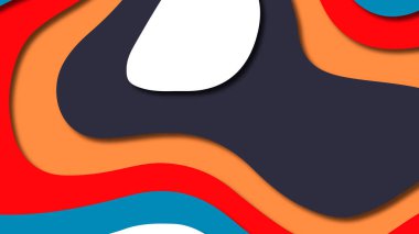 Kağıt Sanat karikatür soyut dalgalar. Kağıt arka plan bölmek. Modern origami tasarım şablonu. Kağıt arka plan kes. Soyut gerçekçi kağıt dekorasyon dokulu tasarımı için