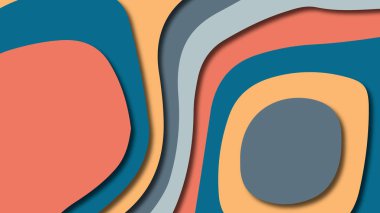 Kağıt Sanat karikatür soyut dalgalar. Kağıt arka plan bölmek. Modern origami tasarım şablonu. Kağıt arka plan kes. Soyut gerçekçi kağıt dekorasyon dokulu tasarımı için