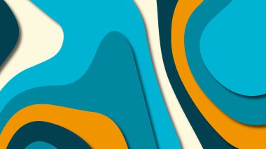 Kağıt Sanat karikatür soyut dalgalar. Kağıt arka plan bölmek. Modern origami tasarım şablonu. Kağıt arka plan kes. Soyut gerçekçi kağıt dekorasyon dokulu tasarımı için