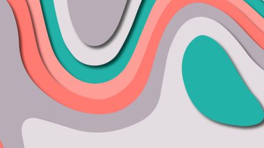 Kağıt Sanat karikatür soyut dalgalar. Kağıt arka plan bölmek. Modern origami tasarım şablonu. Kağıt arka plan kes. Soyut gerçekçi kağıt dekorasyon dokulu tasarımı için