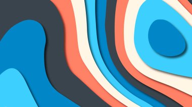 Kağıt Sanat karikatür soyut dalgalar. Kağıt arka plan bölmek. Modern origami tasarım şablonu. Kağıt arka plan kes. Soyut gerçekçi kağıt dekorasyon dokulu tasarımı için