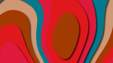 Kağıt Sanat karikatür soyut dalgalar. Kağıt arka plan bölmek. Modern origami tasarım şablonu. Kağıt arka plan kes. Soyut gerçekçi kağıt dekorasyon dokulu tasarımı için