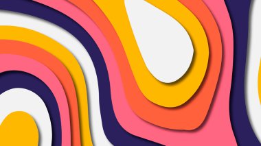 Kağıt Sanat karikatür soyut dalgalar. Kağıt arka plan bölmek. Modern origami tasarım şablonu. Kağıt arka plan kes. Soyut gerçekçi kağıt dekorasyon dokulu tasarımı için