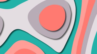 Kağıt Sanat karikatür soyut dalgalar. Kağıt arka plan bölmek. Modern origami tasarım şablonu. Kağıt arka plan kes. Soyut gerçekçi kağıt dekorasyon dokulu tasarımı için