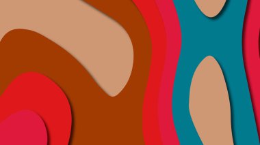 Kağıt Sanat karikatür soyut dalgalar. Kağıt arka plan bölmek. Modern origami tasarım şablonu. Kağıt arka plan kes. Soyut gerçekçi kağıt dekorasyon dokulu tasarımı için