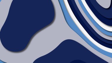 Kağıt Sanat karikatür soyut dalgalar. Kağıt arka plan bölmek. Modern origami tasarım şablonu. Kağıt arka plan kes. Soyut gerçekçi kağıt dekorasyon dokulu tasarımı için