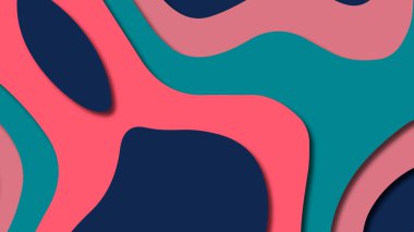 Kağıt Sanat karikatür soyut dalgalar. Kağıt arka plan bölmek. Modern origami tasarım şablonu. Kağıt arka plan kes. Soyut gerçekçi kağıt dekorasyon dokulu tasarımı için