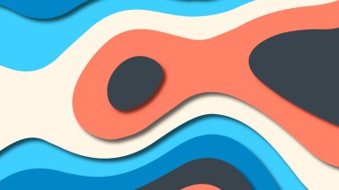 Kağıt Sanat karikatür soyut dalgalar. Kağıt arka plan bölmek. Modern origami tasarım şablonu. Kağıt arka plan kes. Soyut gerçekçi kağıt dekorasyon dokulu tasarımı için