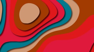 Kağıt Sanat karikatür soyut dalgalar. Kağıt arka plan bölmek. Modern origami tasarım şablonu. Kağıt arka plan kes. Soyut gerçekçi kağıt dekorasyon dokulu tasarımı için