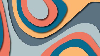 Kağıt Sanat karikatür soyut dalgalar. Kağıt arka plan bölmek. Modern origami tasarım şablonu. Kağıt arka plan kes. Soyut gerçekçi kağıt dekorasyon dokulu tasarımı için