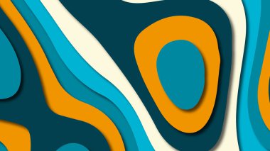 Kağıt Sanat karikatür soyut dalgalar. Kağıt arka plan bölmek. Modern origami tasarım şablonu. Kağıt arka plan kes. Soyut gerçekçi kağıt dekorasyon dokulu tasarımı için