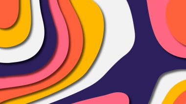 Kağıt Sanat karikatür soyut dalgalar. Kağıt arka plan bölmek. Modern origami tasarım şablonu. Kağıt arka plan kes. Soyut gerçekçi kağıt dekorasyon dokulu tasarımı için