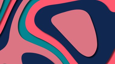 Kağıt Sanat karikatür soyut dalgalar. Kağıt arka plan bölmek. Modern origami tasarım şablonu. Kağıt arka plan kes. Soyut gerçekçi kağıt dekorasyon dokulu tasarımı için