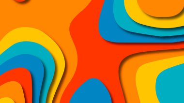 Kağıt Sanat karikatür soyut dalgalar. Kağıt arka plan bölmek. Modern origami tasarım şablonu. Kağıt arka plan kes. Soyut gerçekçi kağıt dekorasyon dokulu tasarımı için