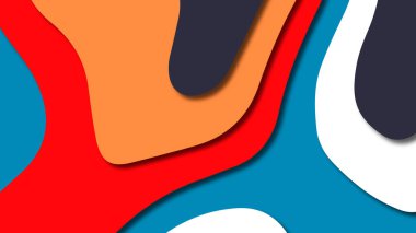 Kağıt Sanat karikatür soyut dalgalar. Kağıt arka plan bölmek. Modern origami tasarım şablonu. Kağıt arka plan kes. Soyut gerçekçi kağıt dekorasyon dokulu tasarımı için