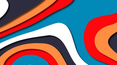 Kağıt Sanat karikatür soyut dalgalar. Kağıt arka plan bölmek. Modern origami tasarım şablonu. Kağıt arka plan kes. Soyut gerçekçi kağıt dekorasyon dokulu tasarımı için