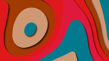 Kağıt Sanat karikatür soyut dalgalar. Kağıt arka plan bölmek. Modern origami tasarım şablonu. Kağıt arka plan kes. Soyut gerçekçi kağıt dekorasyon dokulu tasarımı için